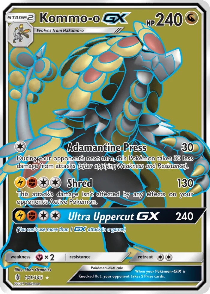 Kommo-o-GX #141 Guardians Rising Pokemon card