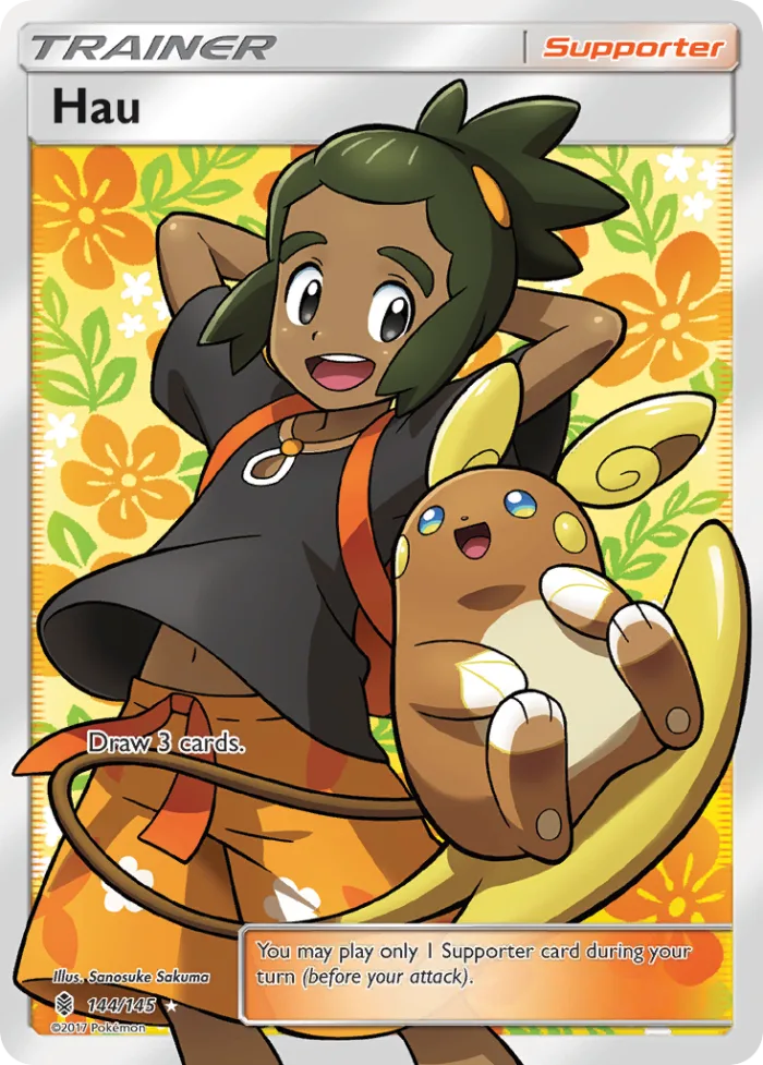 Hau #144 Guardians Rising Pokemon card