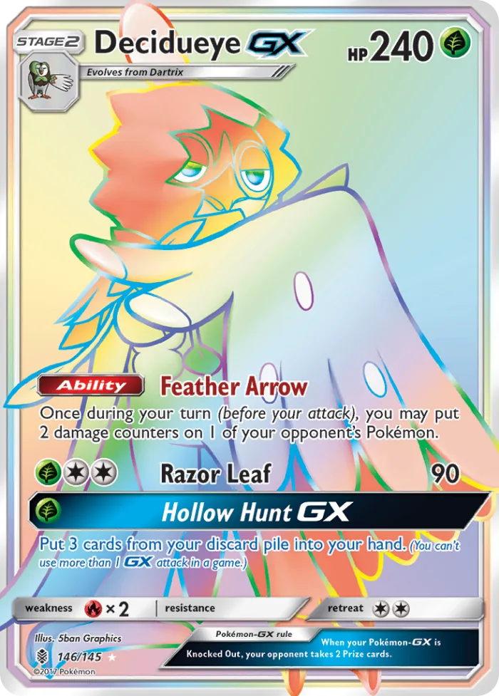 Decidueye-GX #146 Guardians Rising Pokemon card