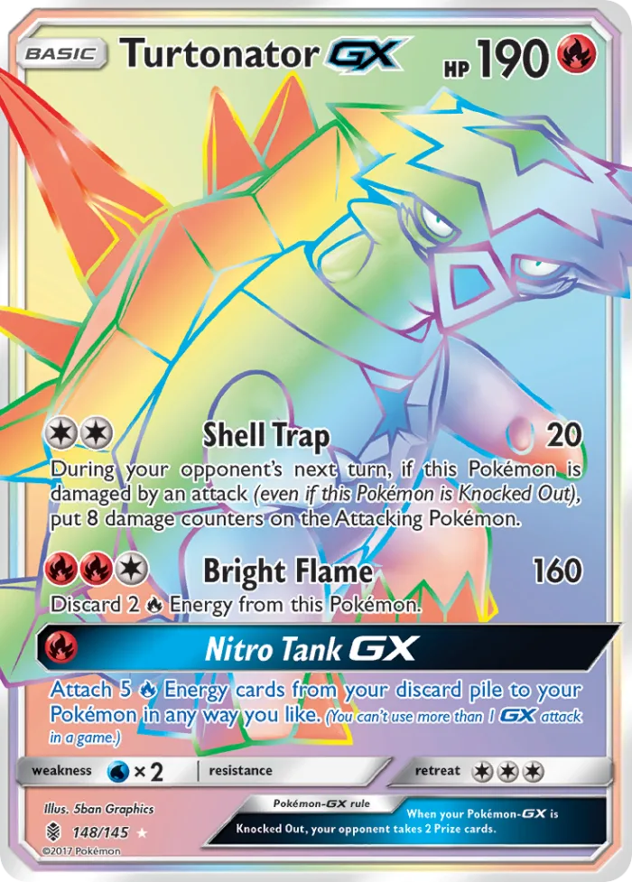Turtonator-GX #148 Guardians Rising Pokemon card
