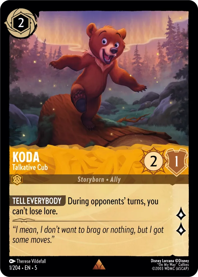 Koda #1 Shimmering Skies Disney Lorcana card