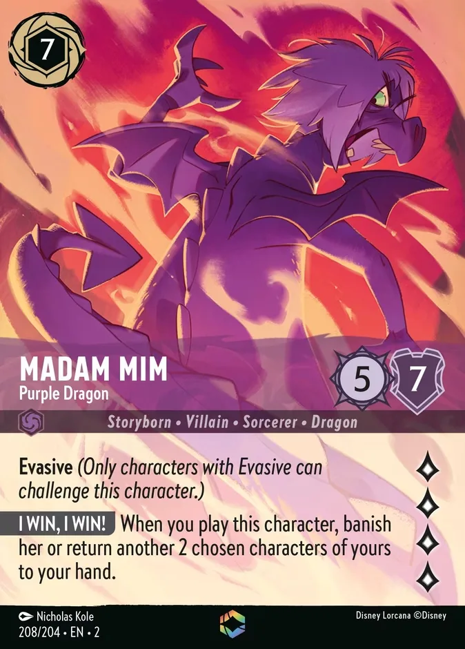 Madam Mim #208 Rise of the Floodborn Disney Lorcana card