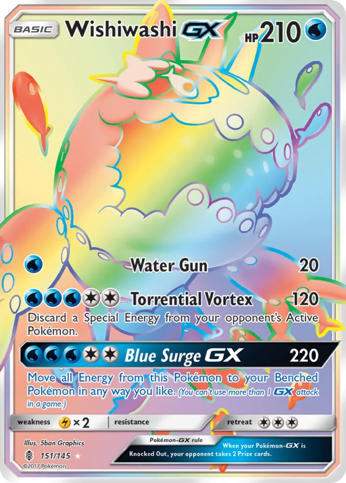 Wishiwashi-GX #151 Guardians Rising Pokemon card