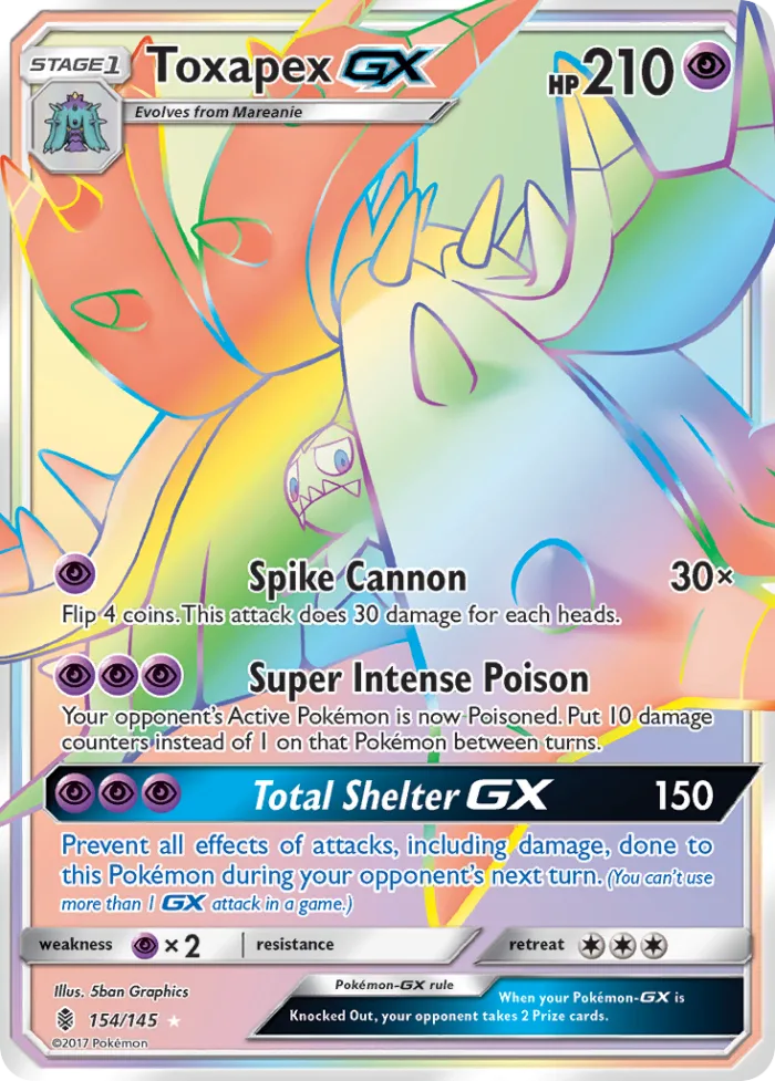 Toxapex-GX #154 Guardians Rising Pokemon card