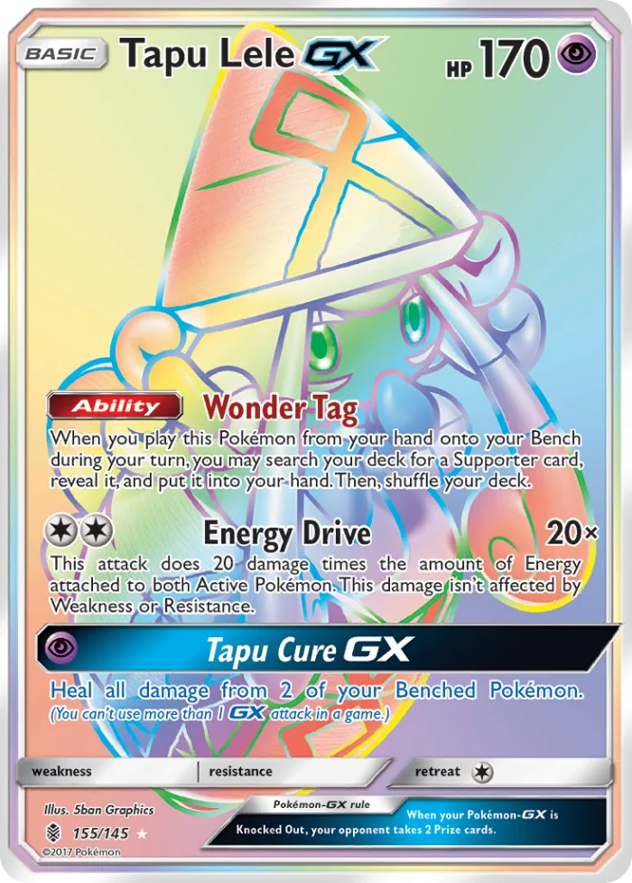 Tapu Lele-GX #155 Guardians Rising Pokemon card