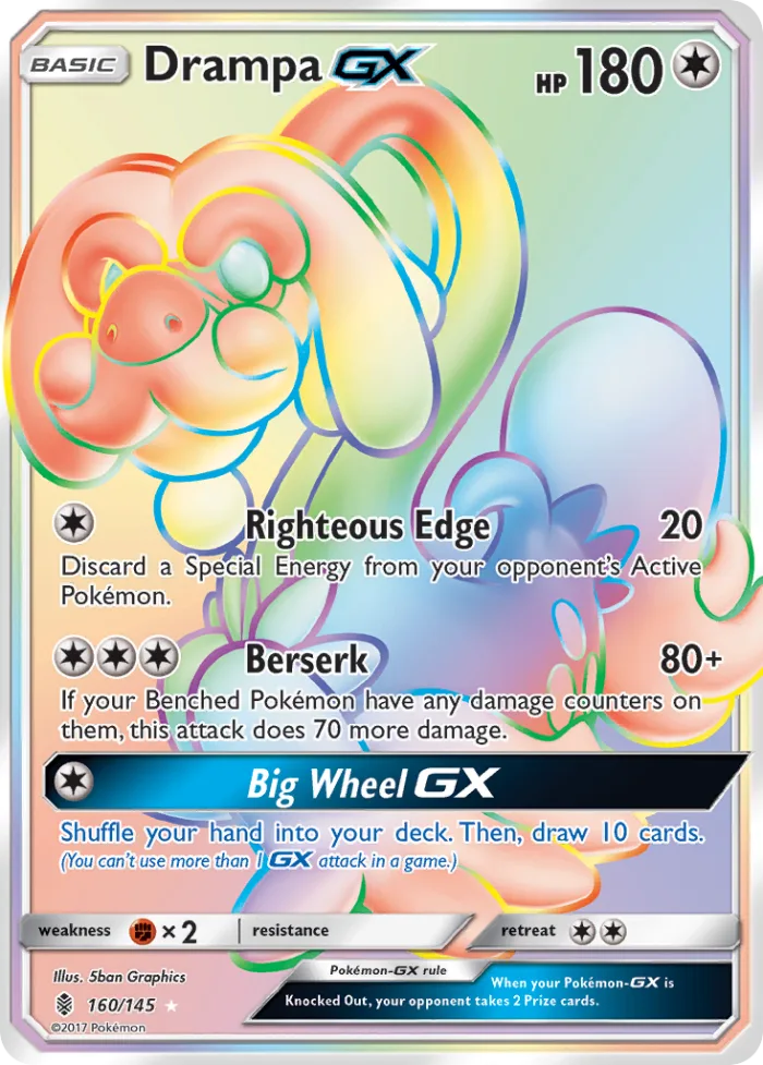 Drampa-GX #160 Guardians Rising Pokemon card
