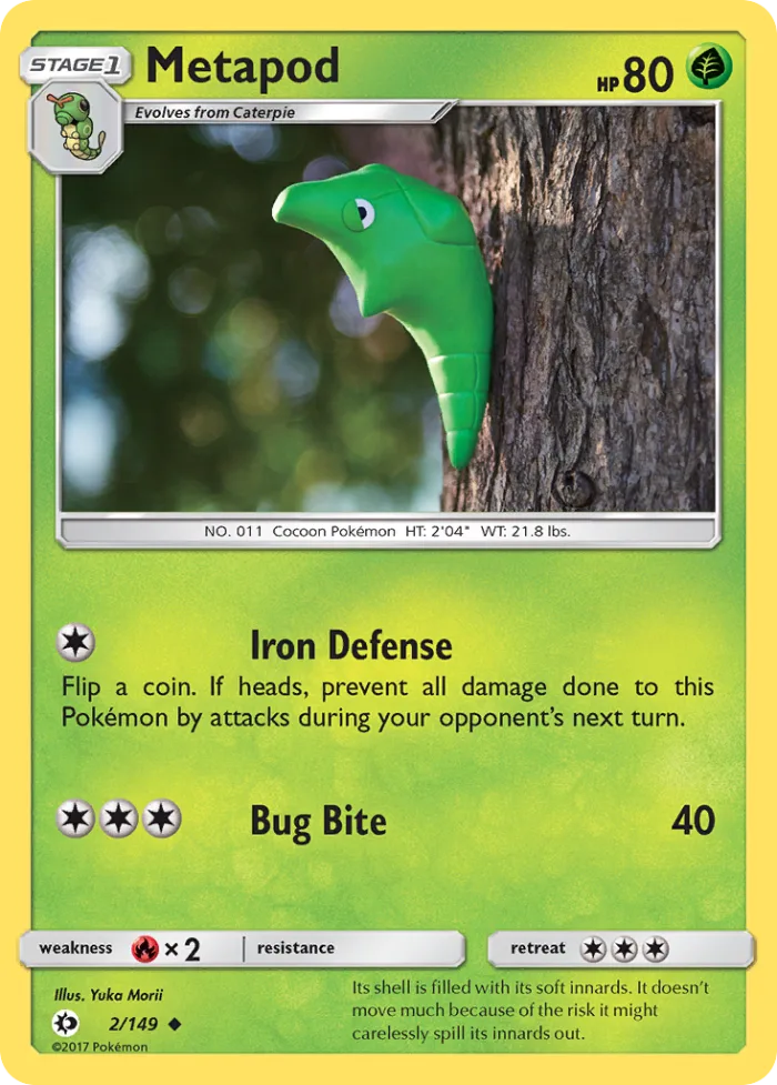Metapod #2 Sun & Moon Pokemon card