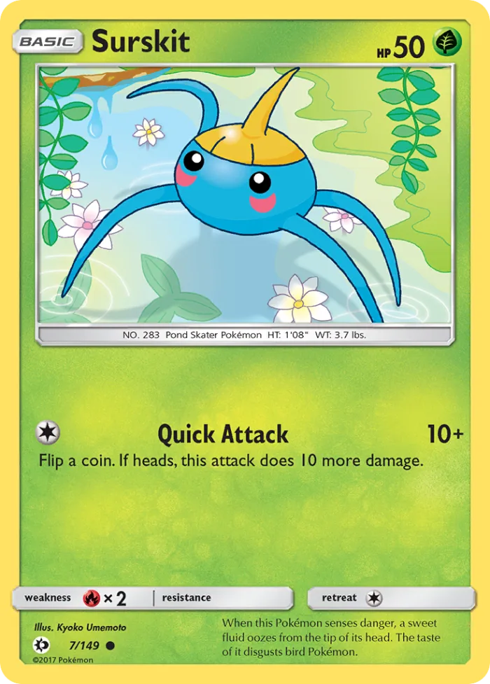 Surskit #7 Sun & Moon Pokemon card