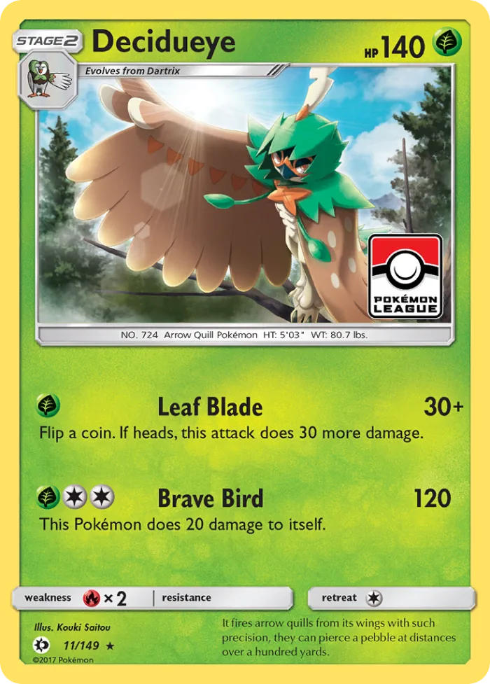 Decidueye #11 Sun & Moon Pokemon card