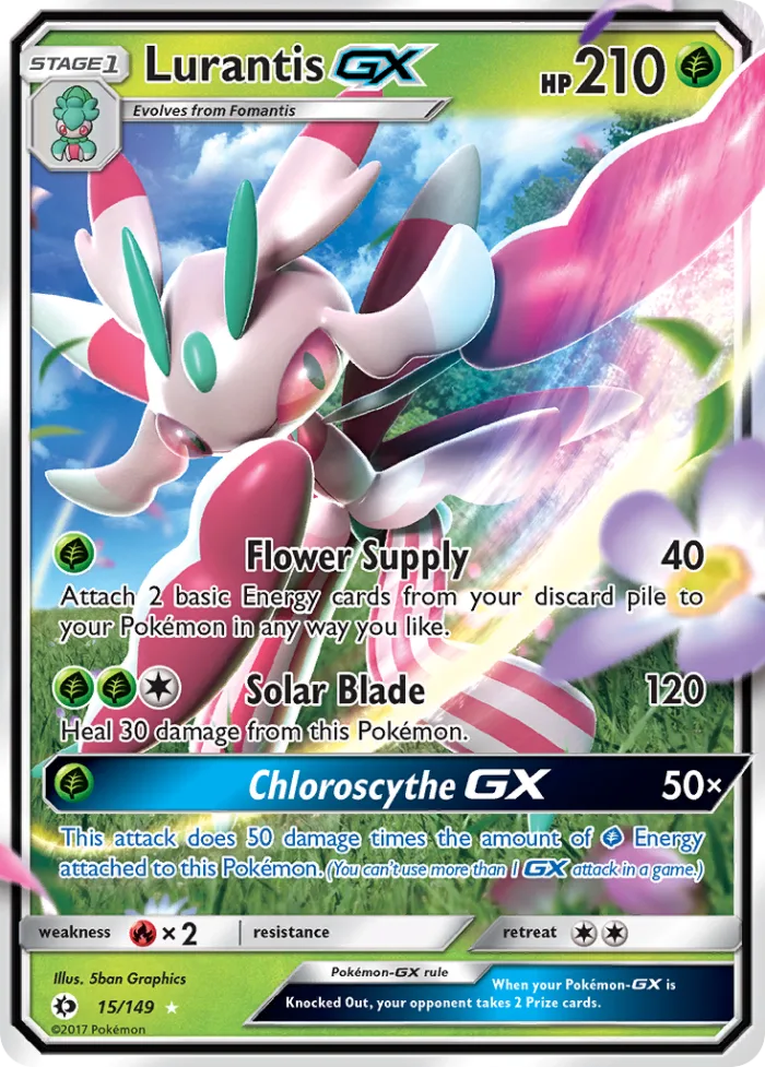 Lurantis-GX #15 Sun & Moon Pokemon card