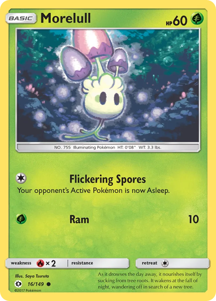 Morelull #16 Sun & Moon Pokemon card