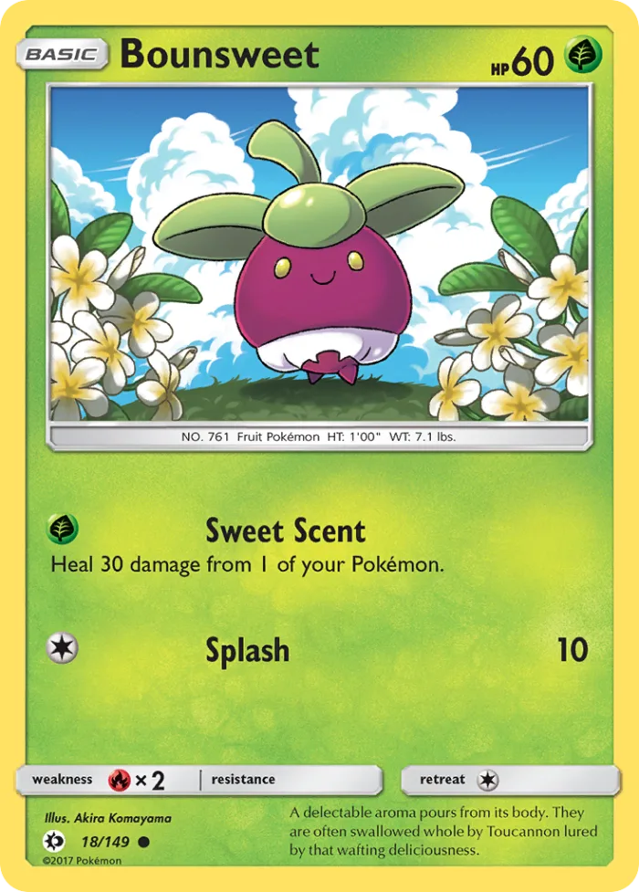 Bounsweet #18 Sun & Moon Pokemon card