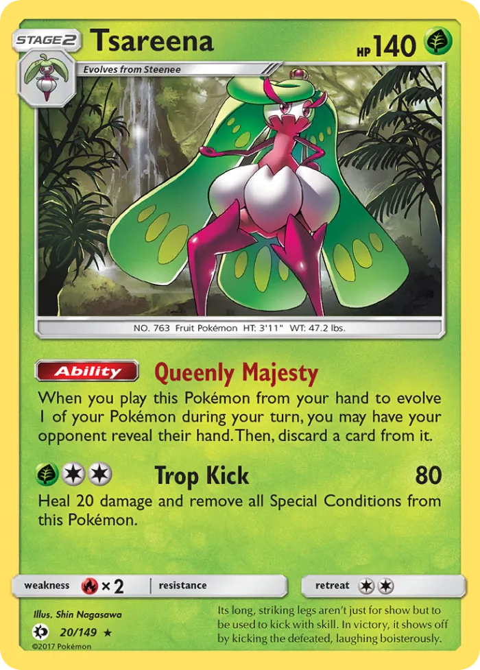 Tsareena #20 Sun & Moon Pokemon card