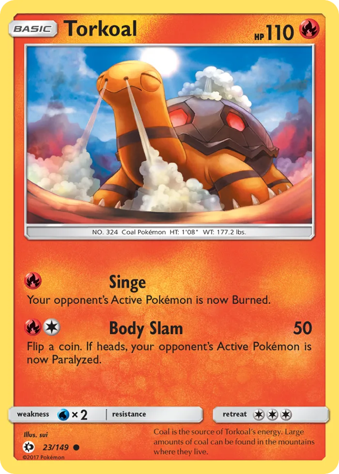 Torkoal #23 Sun & Moon Pokemon card