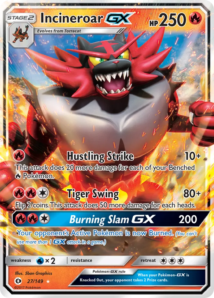 Incineroar-GX #27 Sun & Moon Pokemon card
