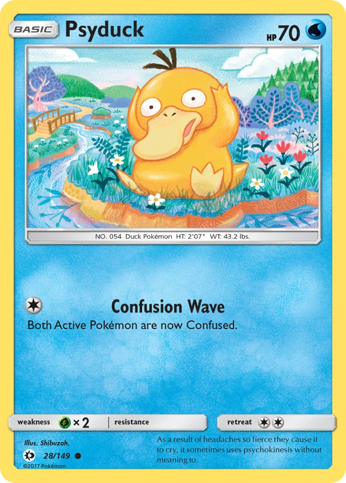Psyduck #28 Sun & Moon Pokemon card