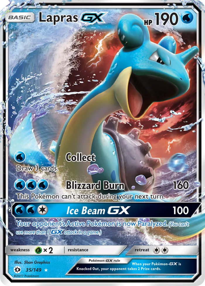 Lapras-GX #35 Sun & Moon Pokemon card