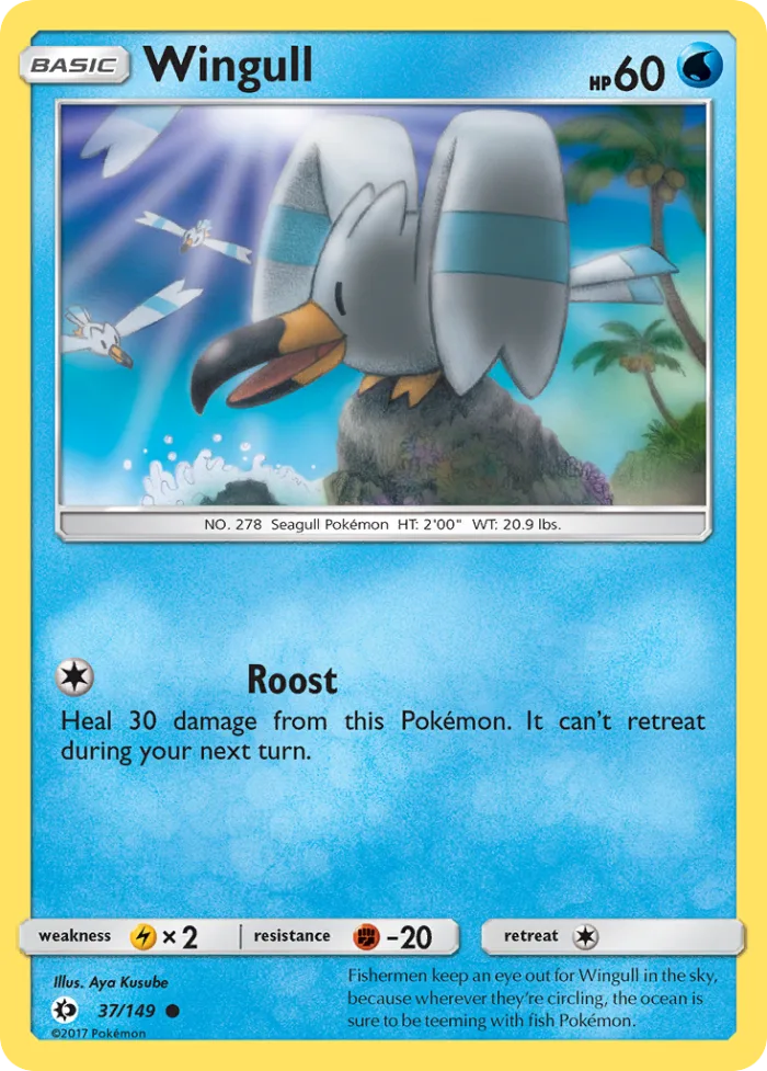 Wingull #37 Sun & Moon Pokemon card