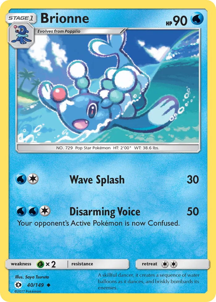 Brionne #40 Sun & Moon Pokemon card