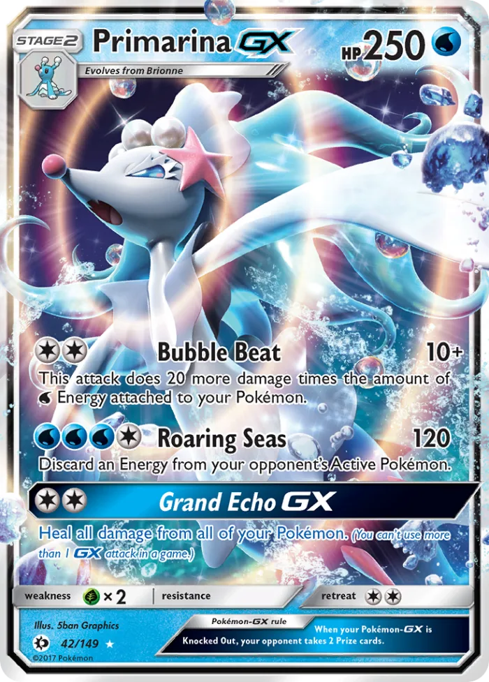Primarina-GX #42 Sun & Moon Pokemon card