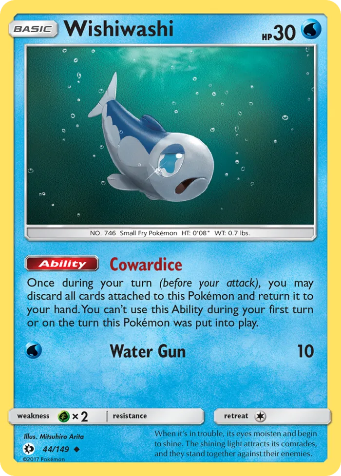 Wishiwashi #44 Sun & Moon Pokemon card