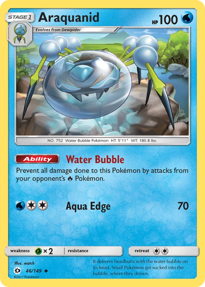 Araquanid #46 Sun & Moon Pokemon card
