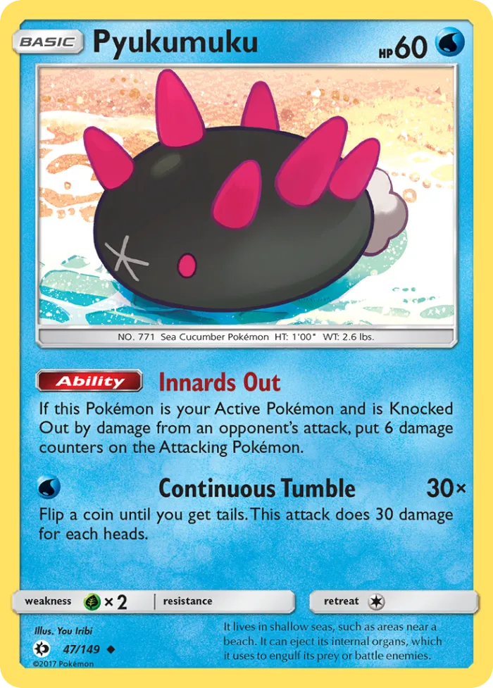Pyukumuku #47 Sun & Moon Pokemon card