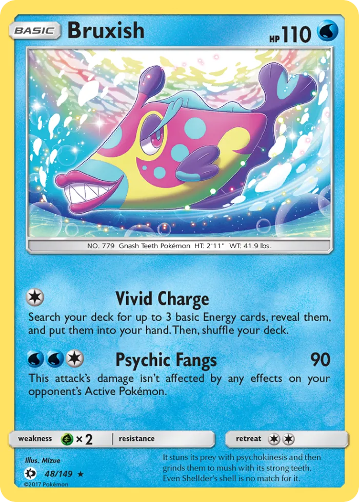 Bruxish #48 Sun & Moon Pokemon card
