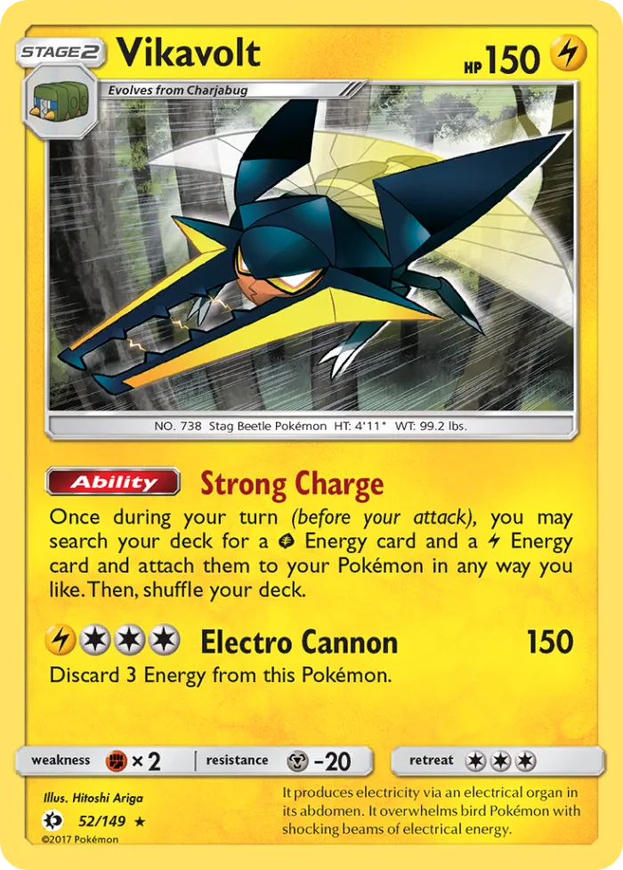 Vikavolt #52 Sun & Moon Pokemon card