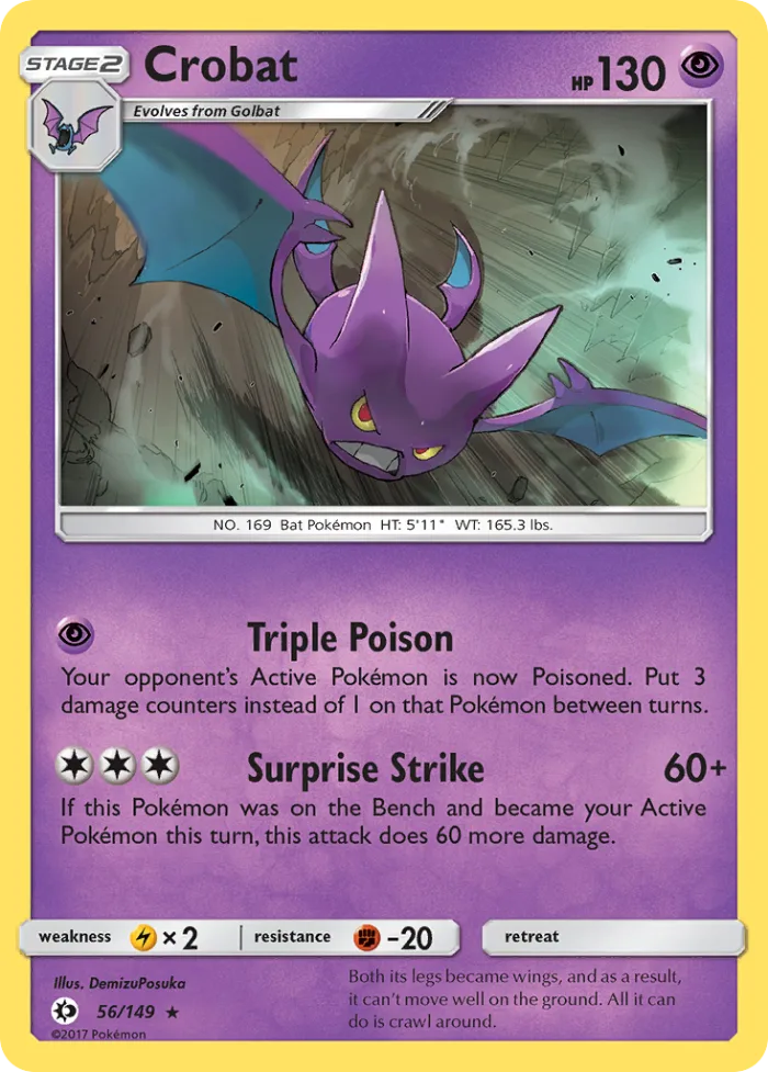 Crobat #56 Sun & Moon Pokemon card