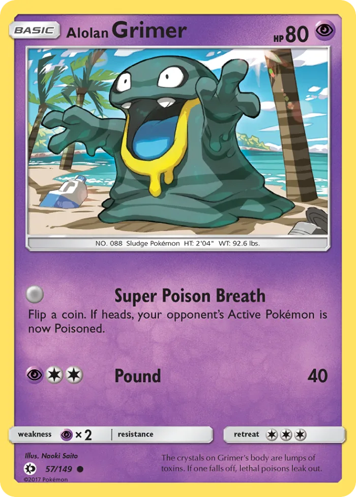Alolan Grimer #57 Sun & Moon Pokemon card