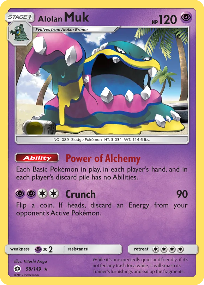 Alolan Muk #58 Sun & Moon Pokemon card