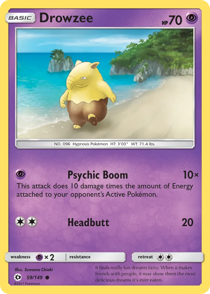 Drowzee #59 Sun & Moon Pokemon card