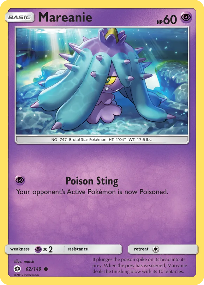 Mareanie #62 Sun & Moon Pokemon card