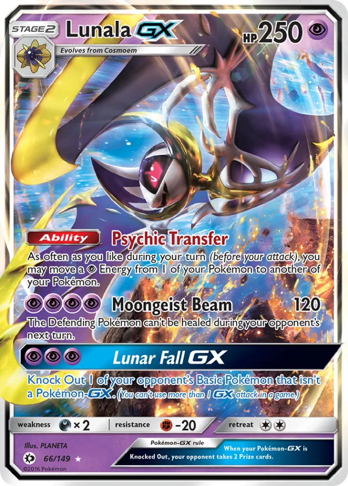 Lunala-GX #66 Sun & Moon Pokemon card