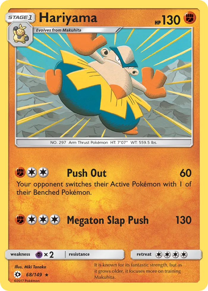Hariyama #68 Sun & Moon Pokemon card