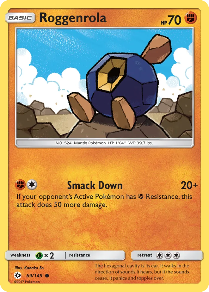 Roggenrola #69 Sun & Moon Pokemon card