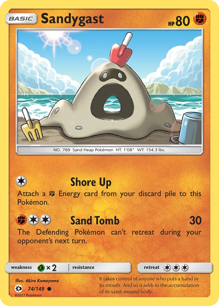 Sandygast #74 Sun & Moon Pokemon card