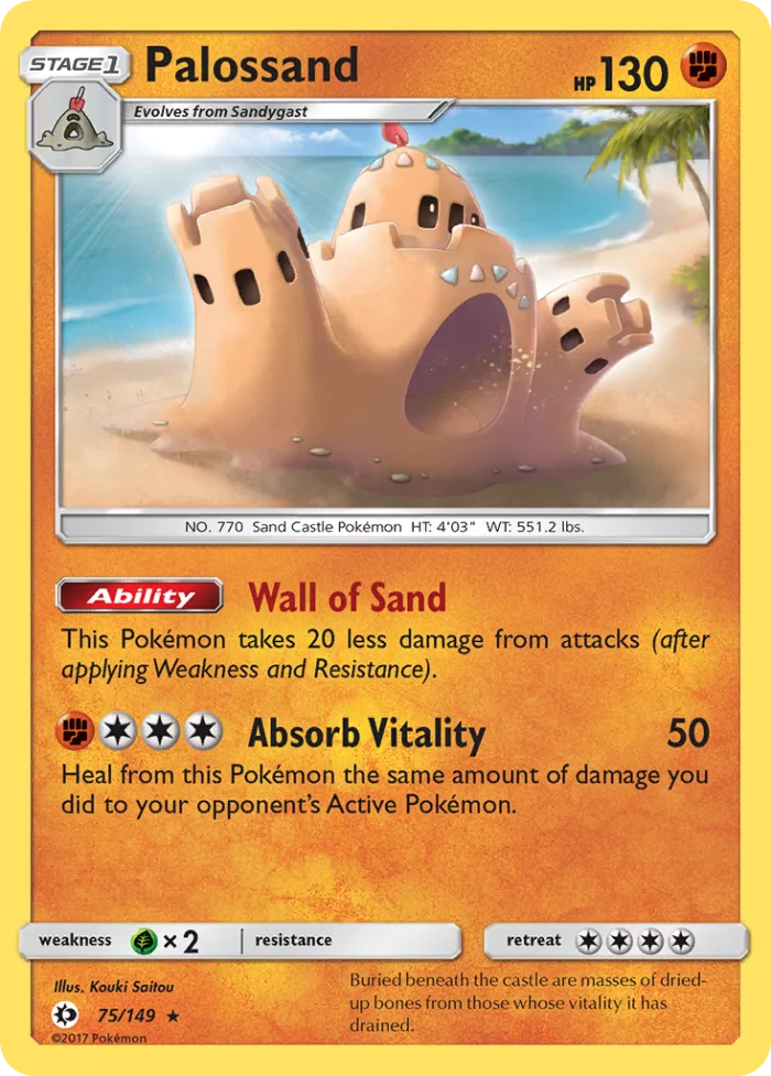 Palossand #75 Sun & Moon Pokemon card