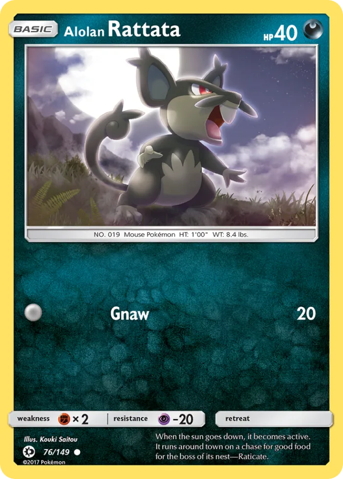 Alolan Rattata #76 Sun & Moon Pokemon card