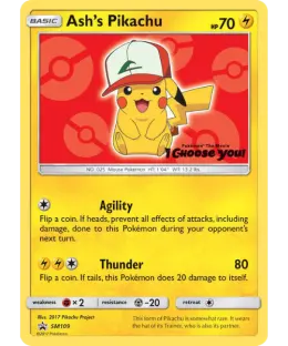 Ash's Pikachu card