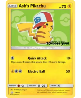 Ash's Pikachu card