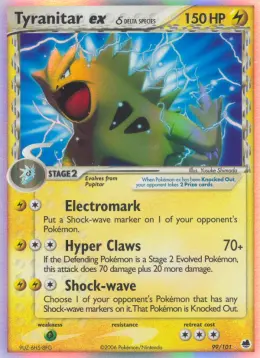 Tyranitar ex δ card