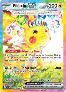Pikachu ex card