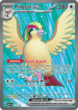 Pidgeot ex card