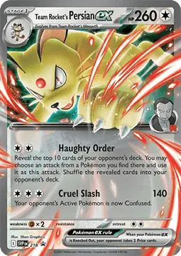 Team Rocket's Persian ex card