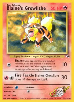 Blaine's Growlithe card