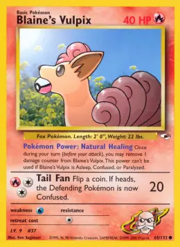 Blaine's Vulpix card
