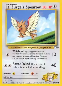 Lt. Surge's Spearow card
