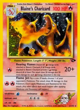 Blaine's Charizard card